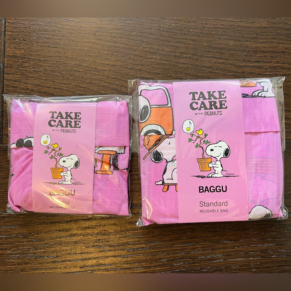 BAGGU Pink Peanuts Reusable Bag Peanuts Take Care